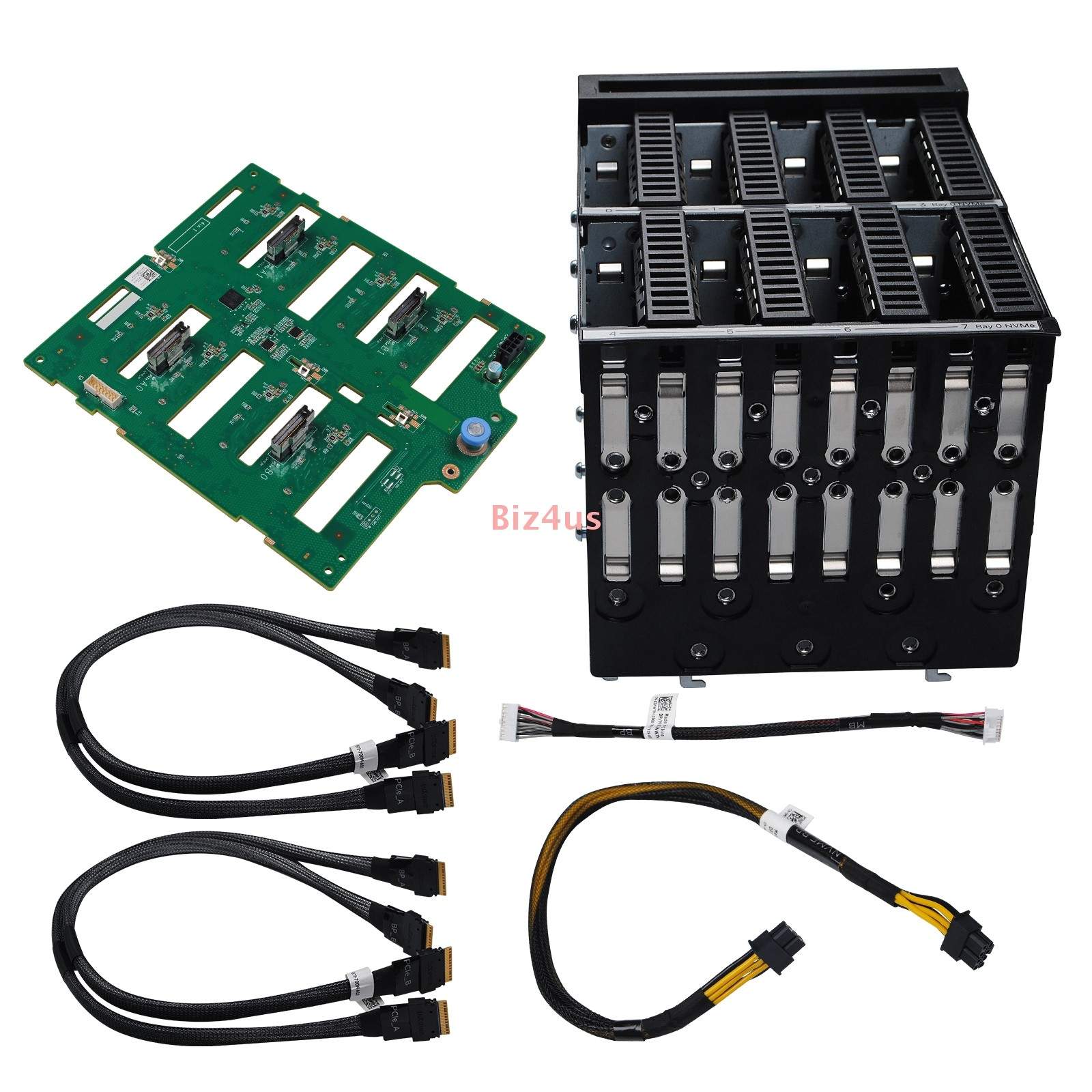 For Dell T640 8*2.5 Nvme U.2 HDD Drive Backplane Board & Cable Upgrade Cage Kit