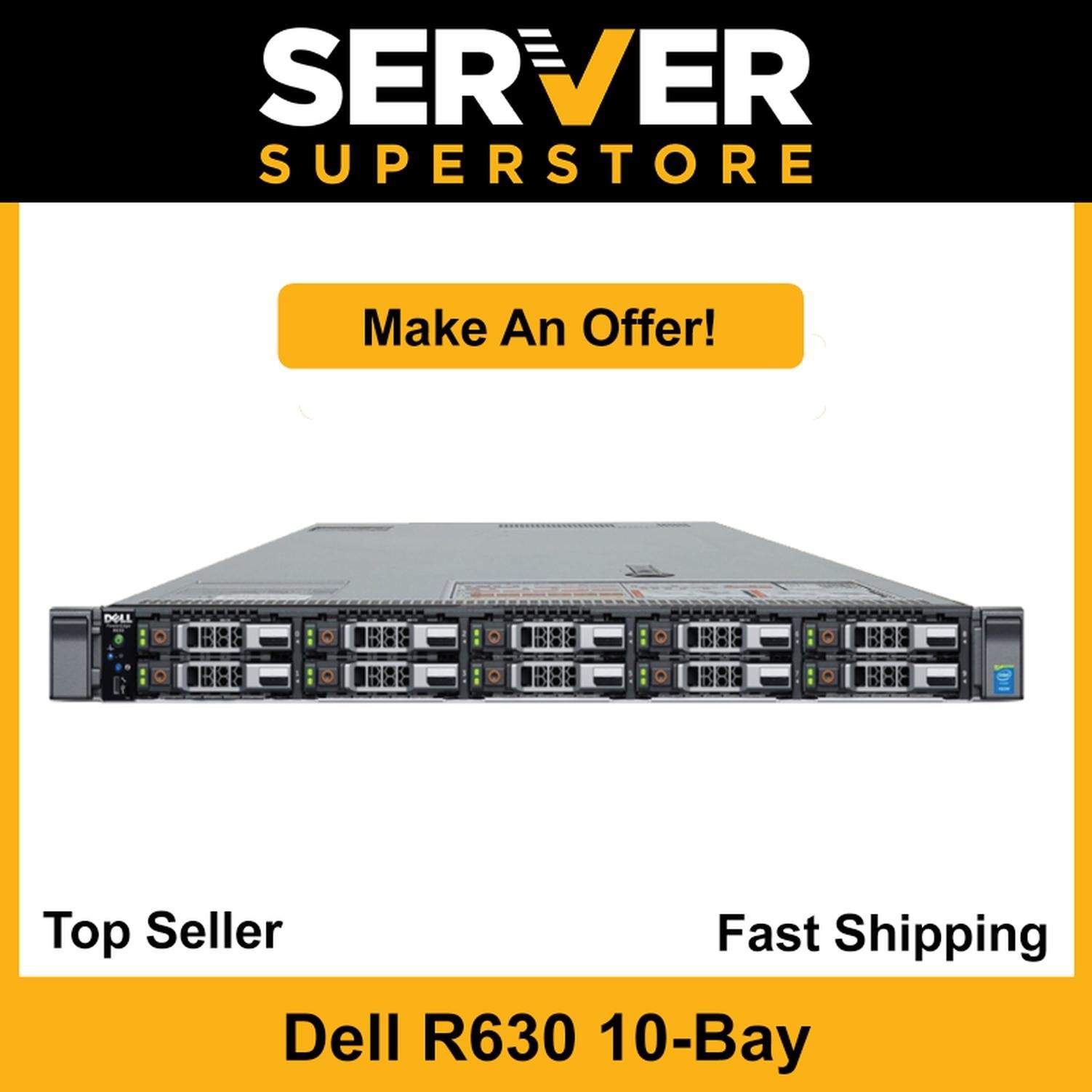 Dell PowerEdge R630 Server 2x E5-2620 V4 = 16 Cores H730 256GB RAM 6TB Storage