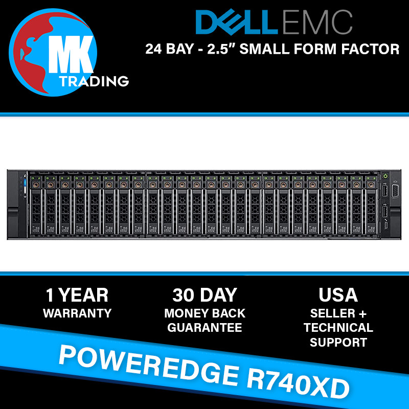 Dell PowerEdge R740XD 24B SFF 2U Server -V4- Choose CPUs/RAM/Drives – Wholesale