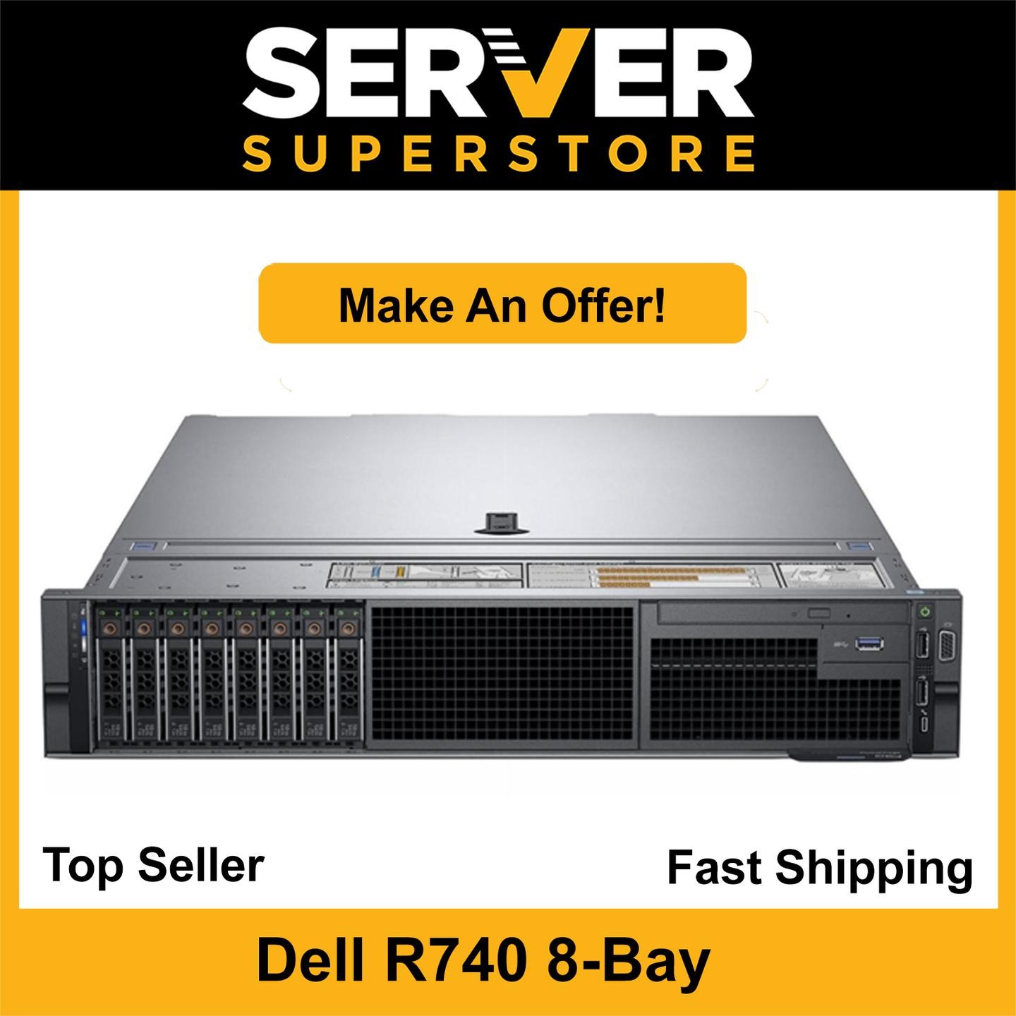 Dell PowerEdge R740 Server 2x Platinum 8268 =48 Cores 128GB H730P 2x NEW 1TB SSD