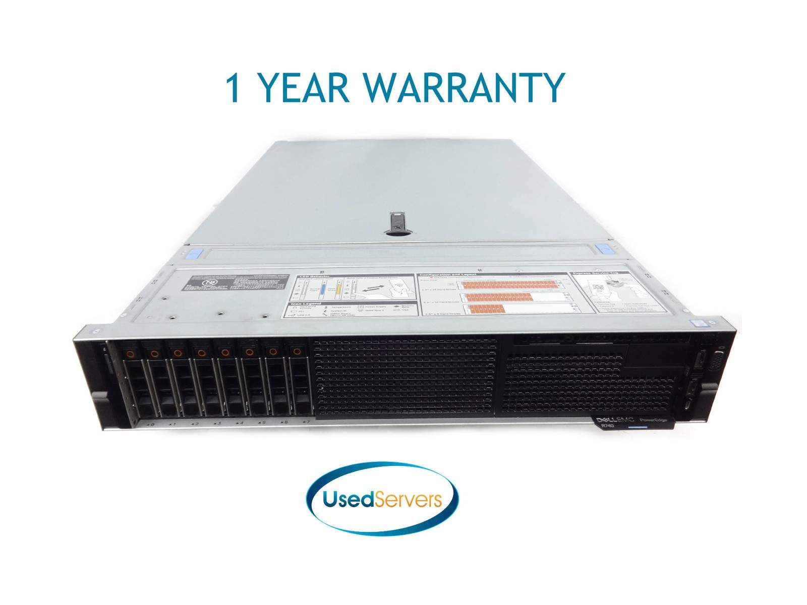 Dell R740 8SFF Server 128GB 2xGold 5215L 2.5GHZ=20Cores 8×1.8TB 12G SAS H730P