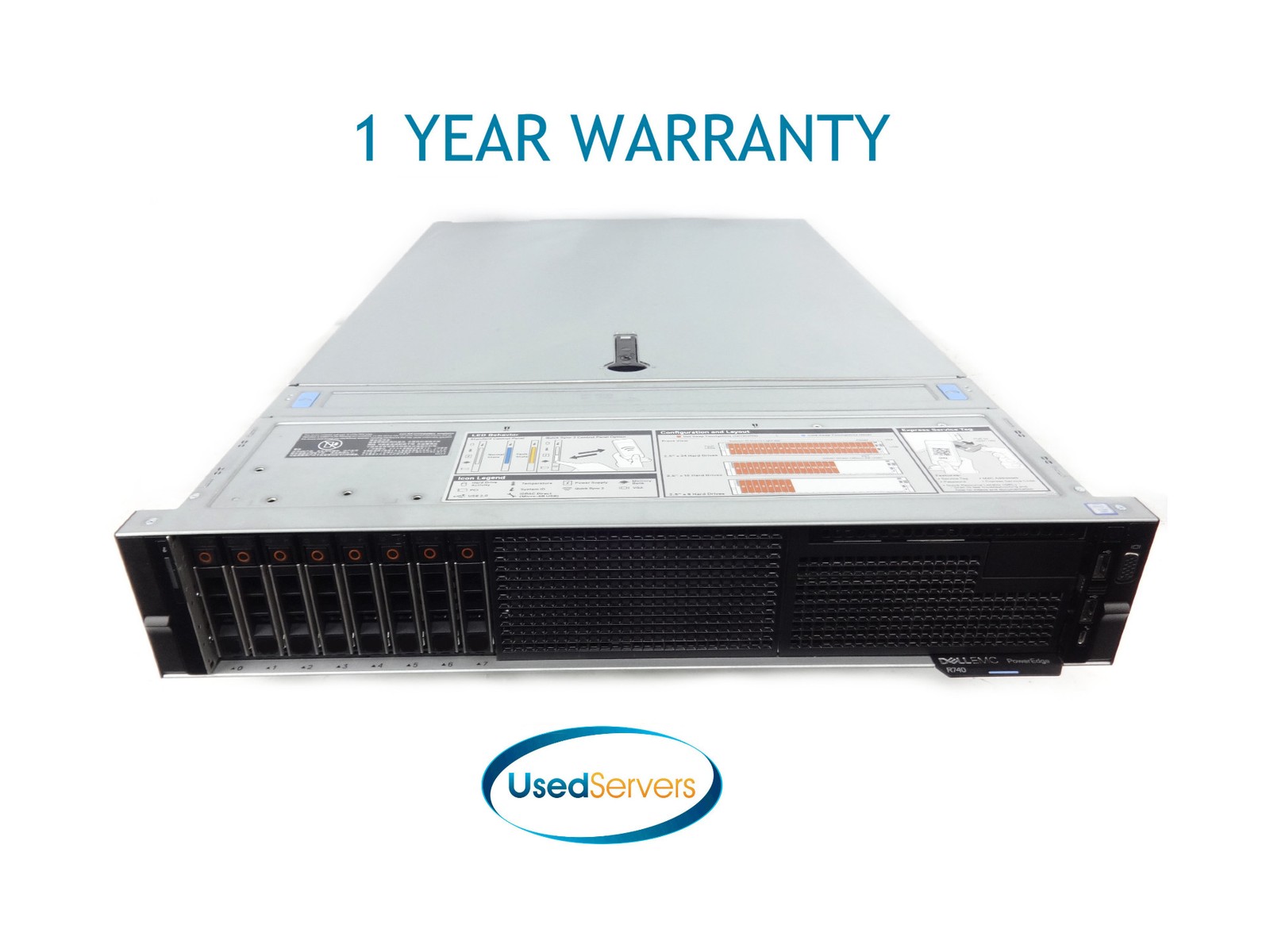 Dell R740 8SFF Server 64GB 2xGold 5215L 2.5GHZ=20Cores 8×1.8TB 12G SAS H730P