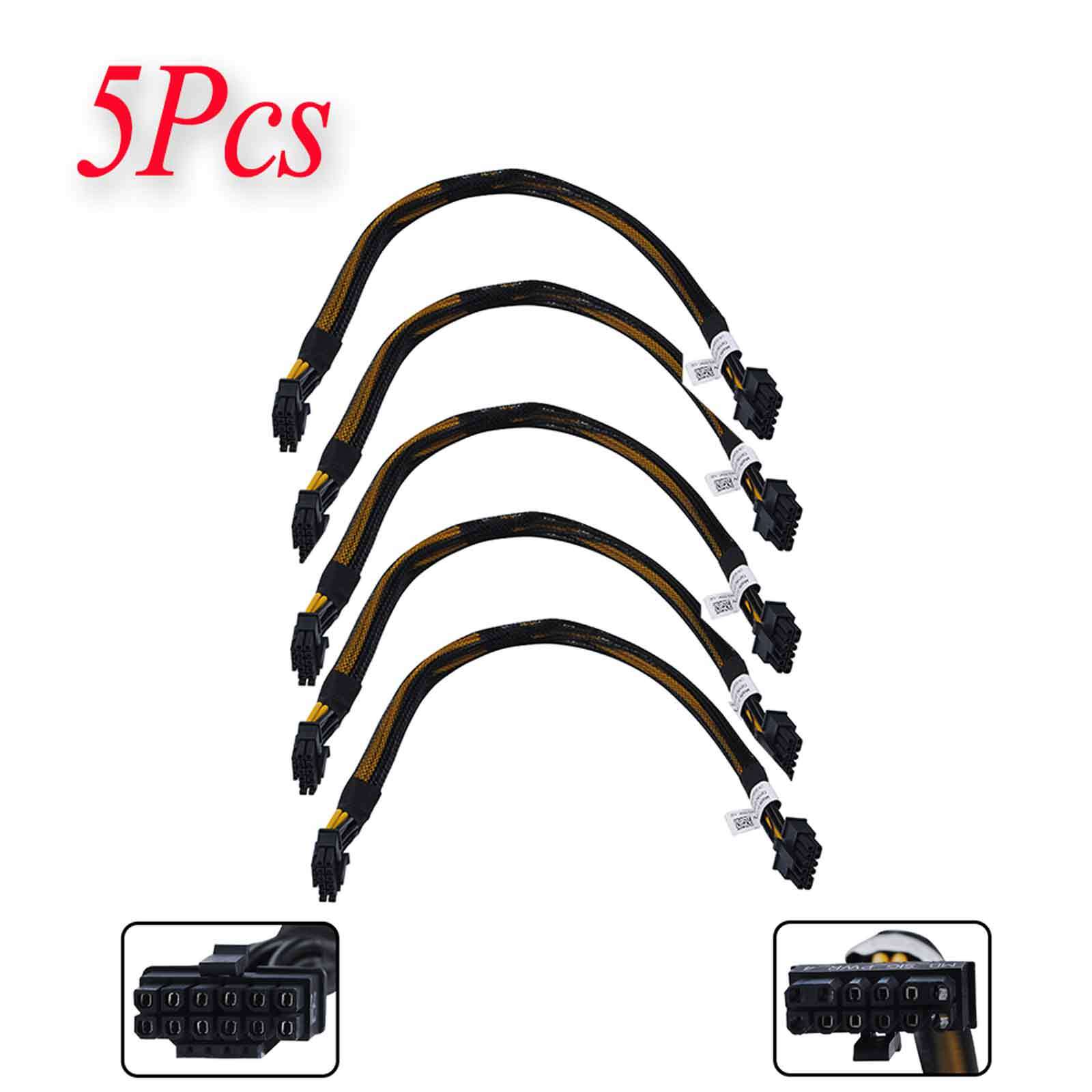 5x 16″ GPU Power Cable for Dell PowerEdge R750 R750XA R7525 F8NXW 12Pin to 16Pin