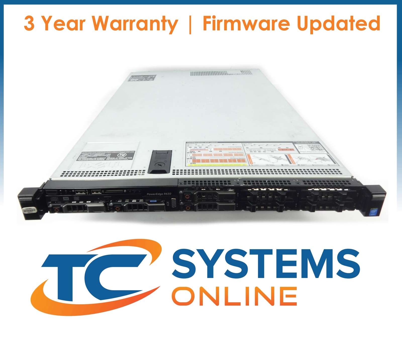 Dell R630 8SFF 2xE5-2640v4 2.4GHZ=20Cores 64GB 4xHD Tray H730P