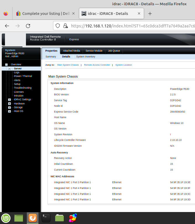 Dell PowerEdge R630 8 x SFF w/4 fillers E5-2643 v3 3.40GHz 64GB DDR H730 2x-750W