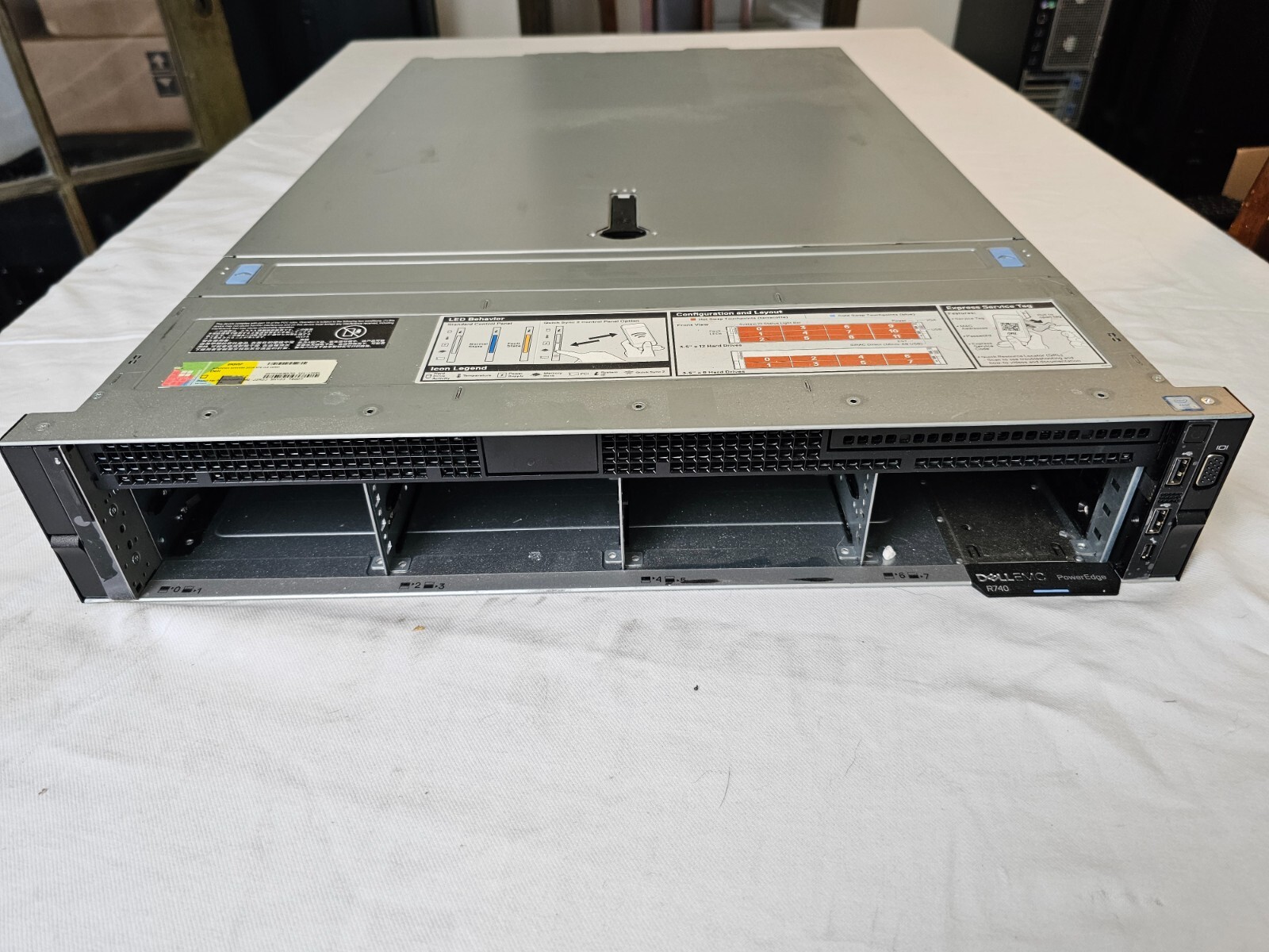 Dell PowerEdge R740, 2x Platinum 8180 (56C/112T), 512GB RAM, H730P, iDRAC Ent