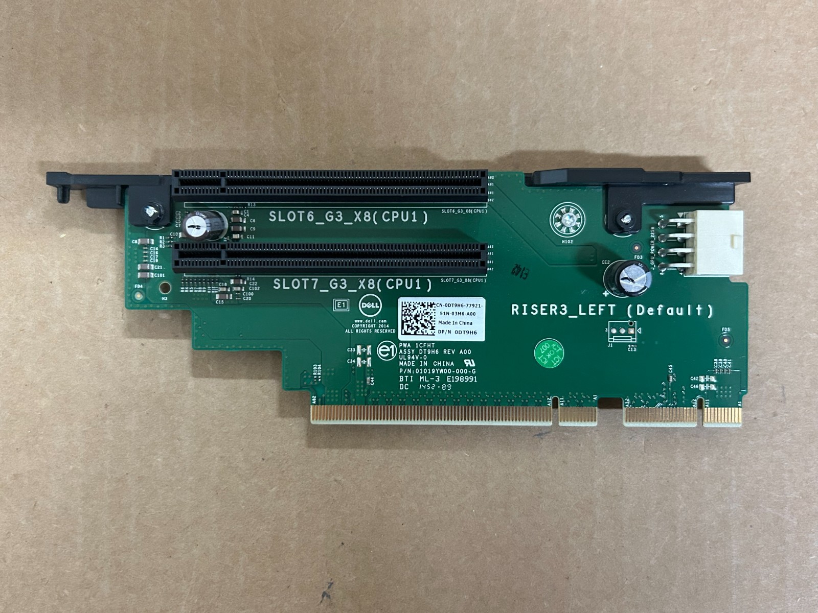 Dell PowerEdge R730 Server PCIe x8 Riser 3 Card Dell P/N: 0DT9H6