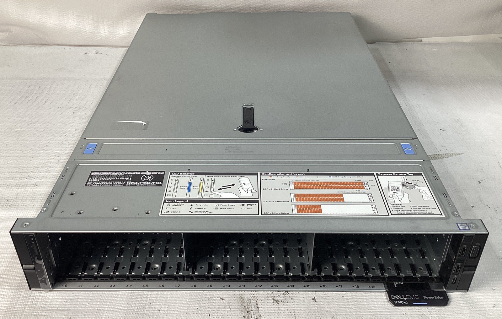 Dell PowerEdge R740xd 2 x Gold 6240 @ 2.6GHz 128GB NO HDD PERC H740P