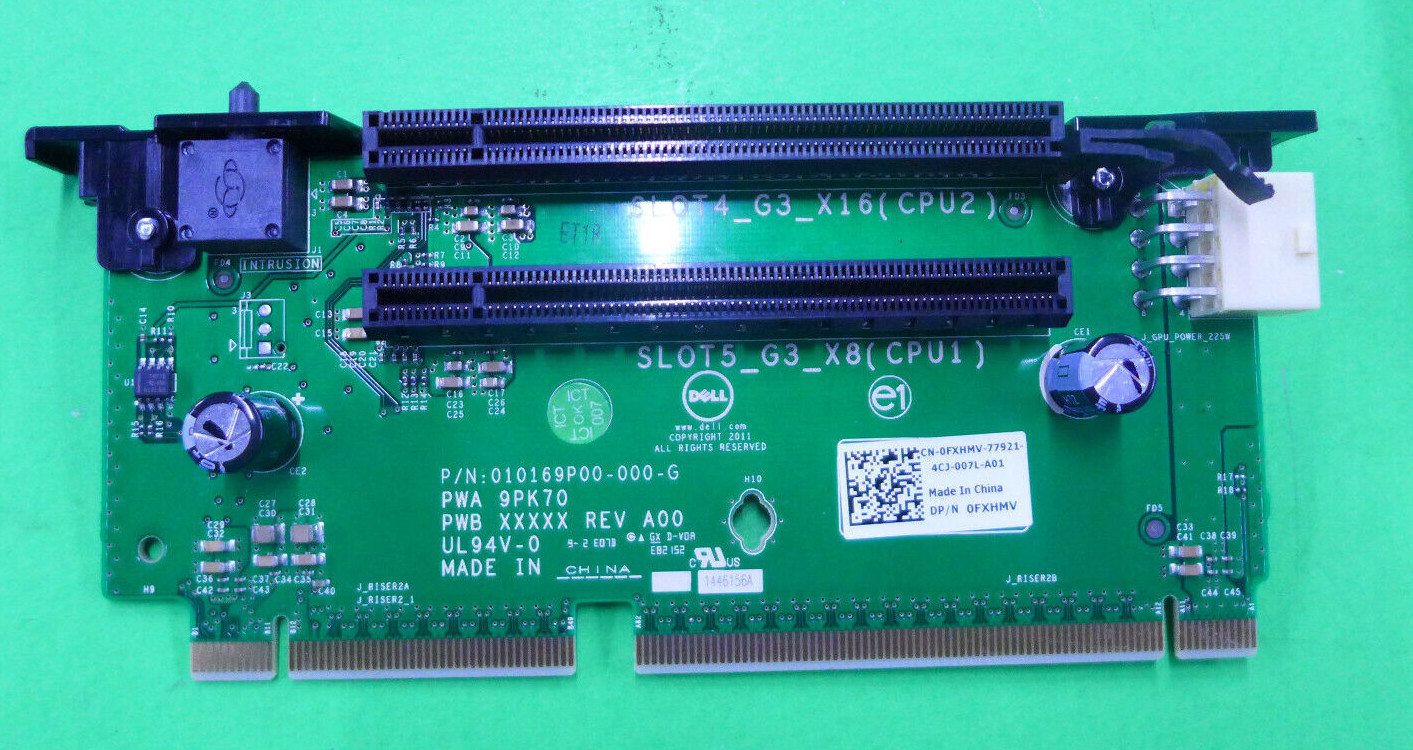 GENUINE Dell PowerEdge R720 Slot Riser 2 PCI-e Expansion Card FXHMV