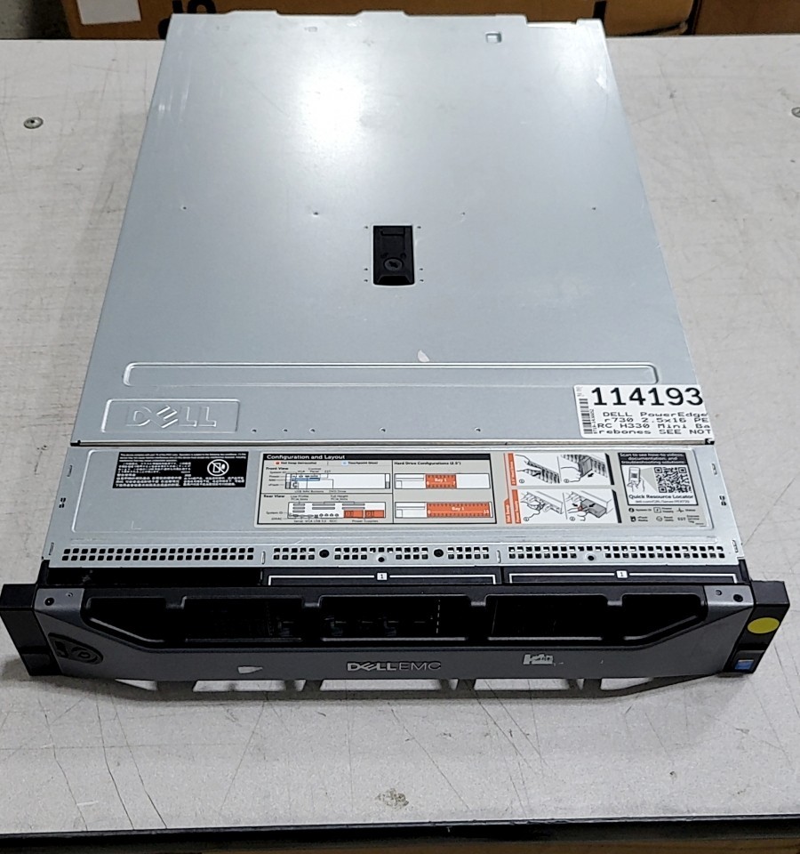 DELL PowerEdge r730 2.5″x16 Server PERC H330 Mini Barebones SEE NOTES