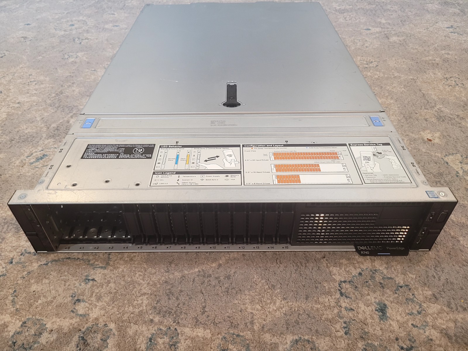 Dell PowerEdge R740  Dual Xeon Gold 6134, 96GB RAM, Dual PSU W223