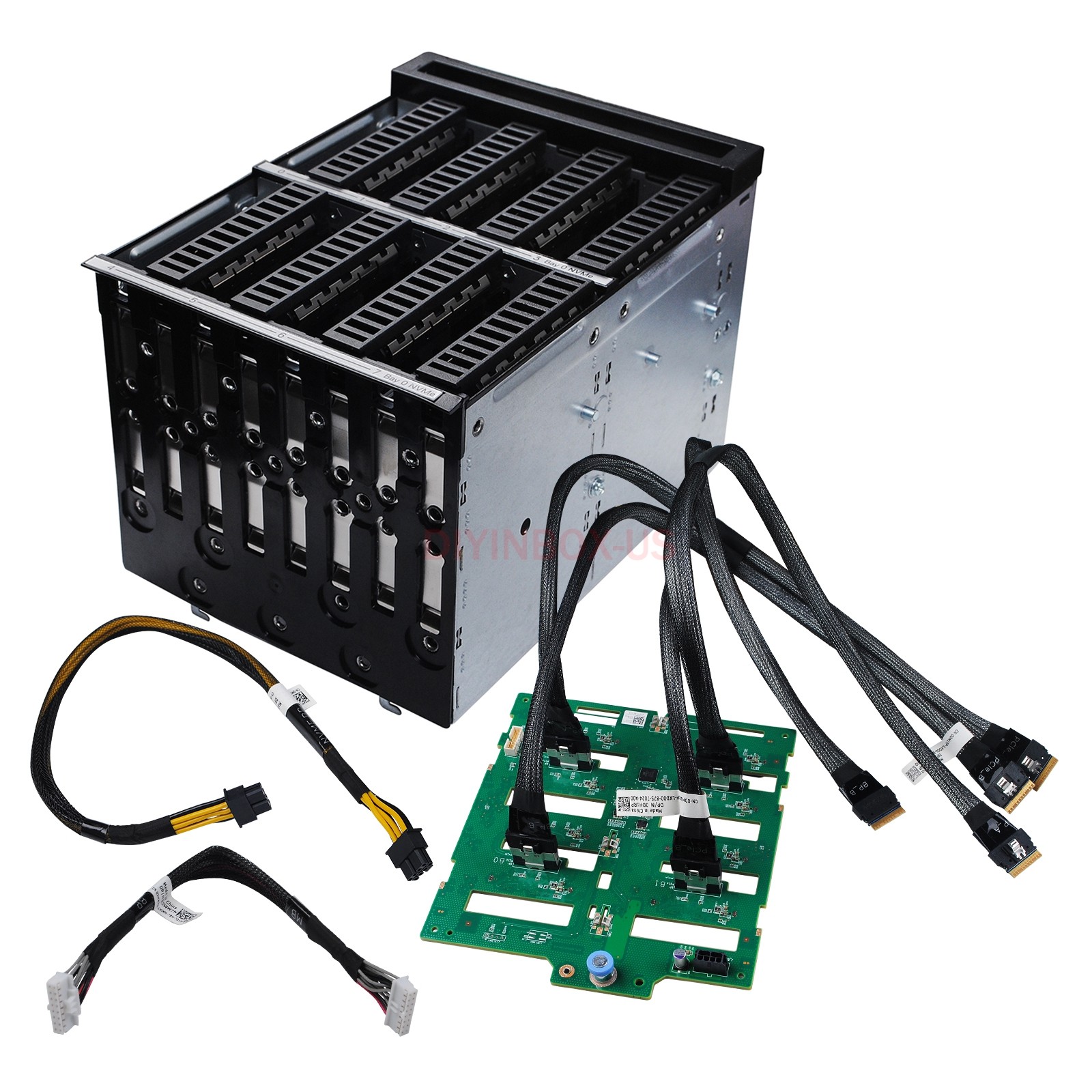 New Dell T640 8*2.5 Nvme U.2 Drive Backplane PX52P 0PX52P HDD Cage Kit  + Cables