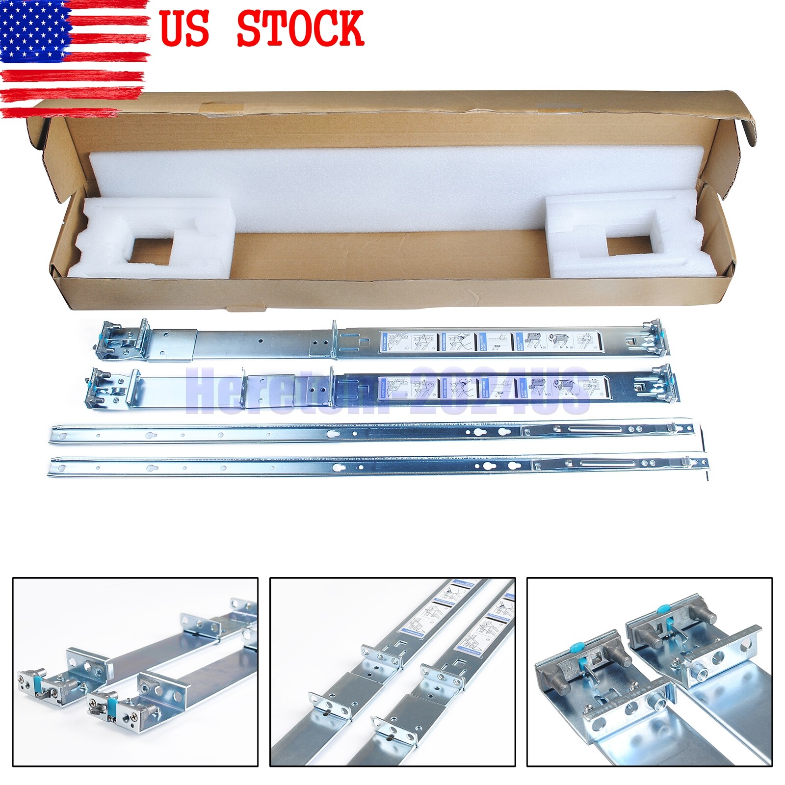 Dell PowerEdge R330 R430 R740 R6415 R640 1U Static Ready Rail Rails Kit 053D7M