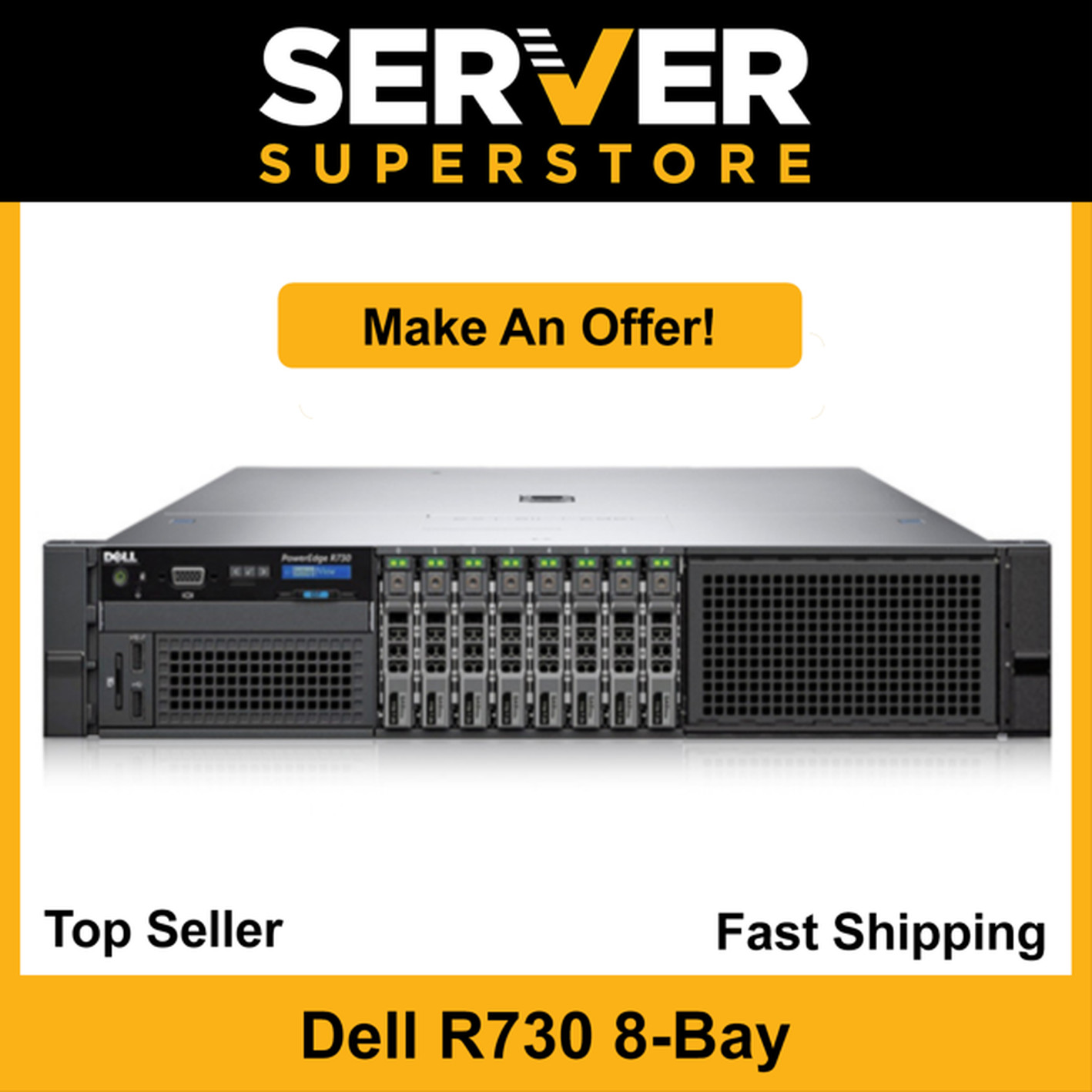 Dell PowerEdge R730 Server 2x E5-2630 V4 =20 Cores H730P 64GB RAM 8x trays