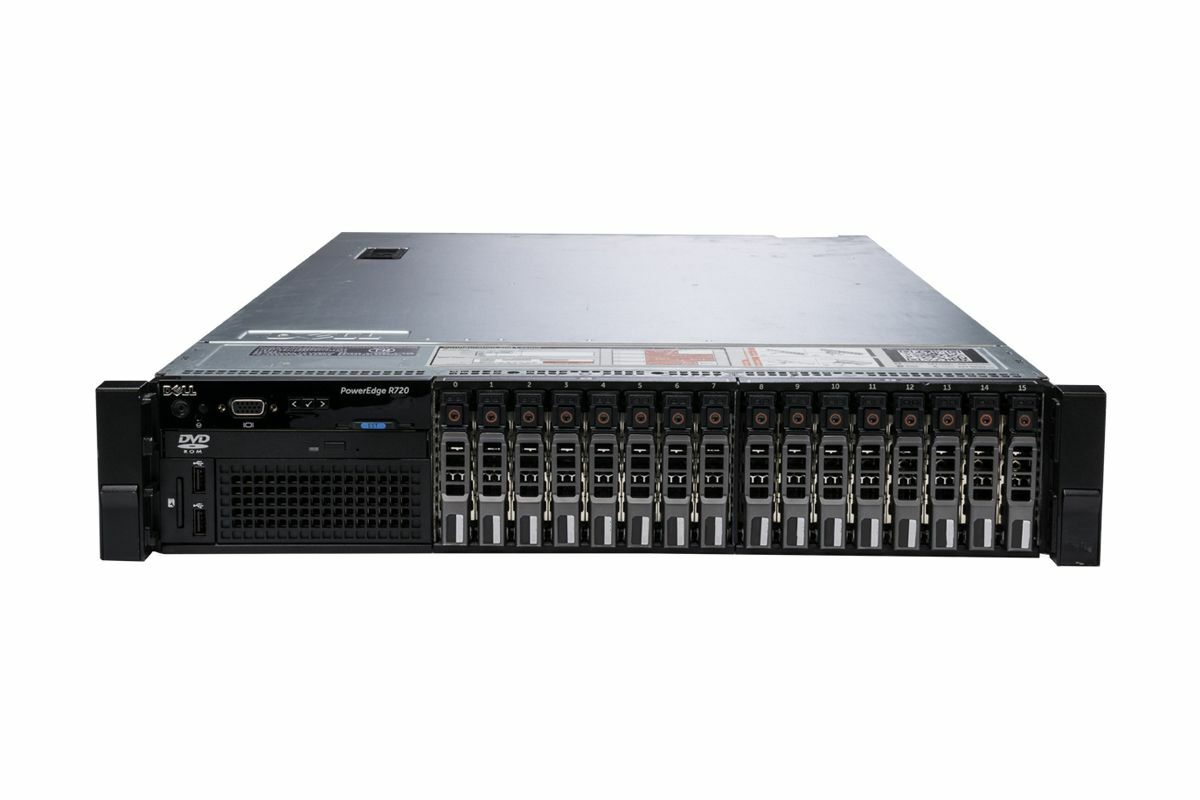 Dell PowerEdge R720 2x 10C E5-2660v2 2.20GHz 32GB Ram 16x 3.84TB SSD 2U Server