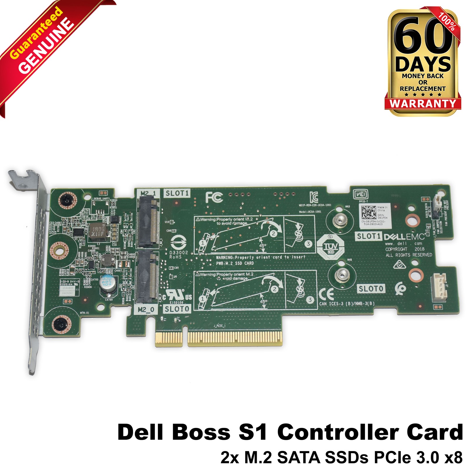 Lot of 5 Dell 61F54 PCIe BOSS 2x M.2 Boot SSD Adapter Card PowerEdge Server