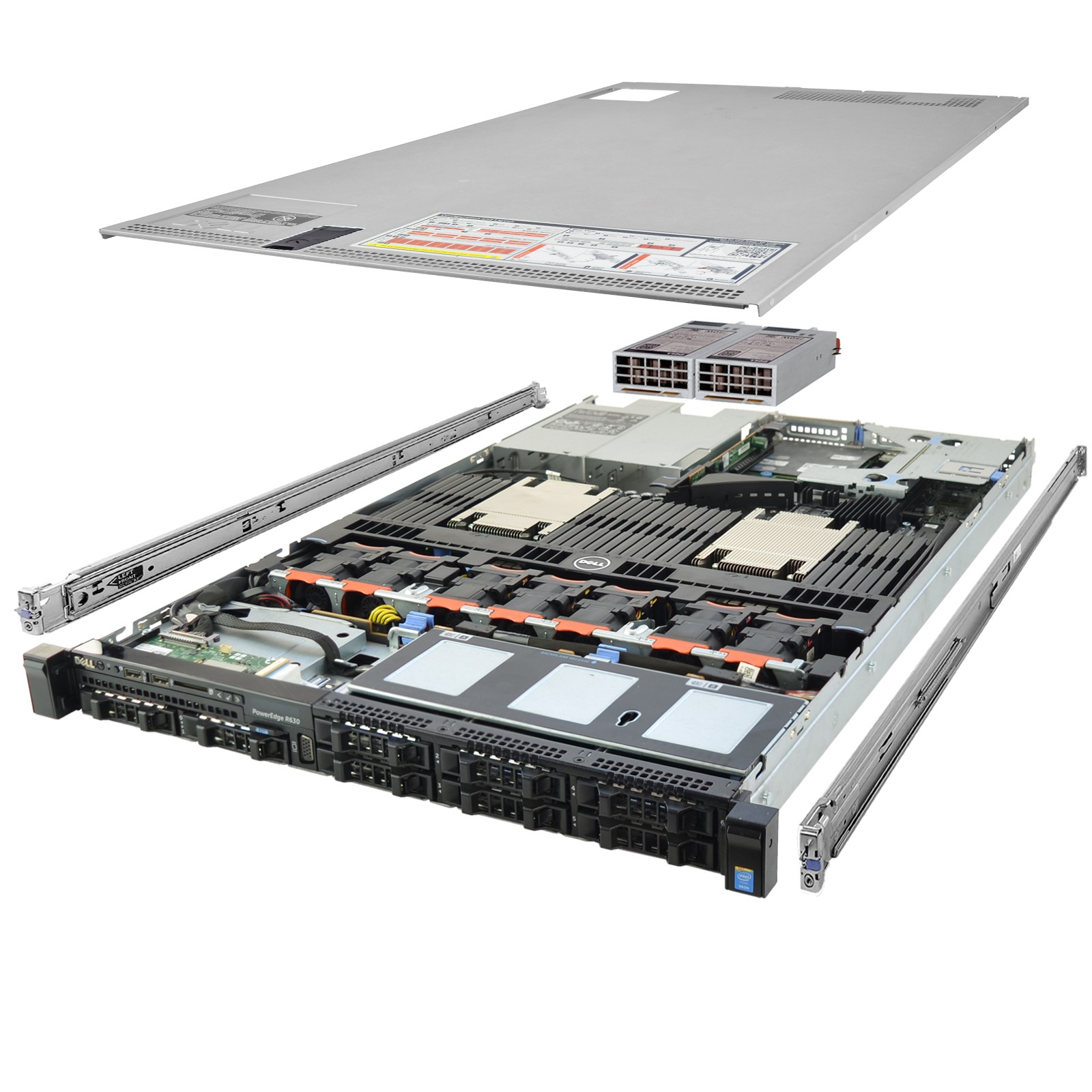 Dell PowerEdge R630 Server 2.10Ghz 16-Core 64GB RAM + 9.6TB SAS 12G HDDs + Rails