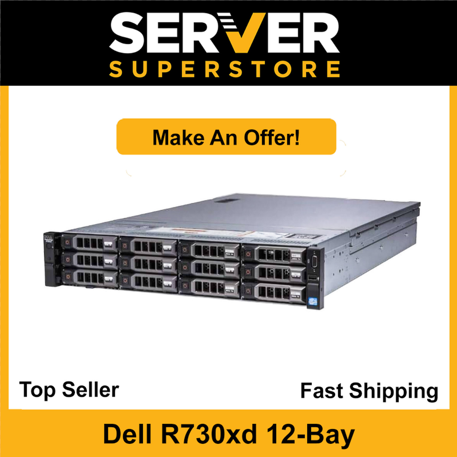 Dell PowerEdge R730XD Server 2x E5-2643 V3 -3.4GHz | H730 | 128GB | 2x 1TB SAS