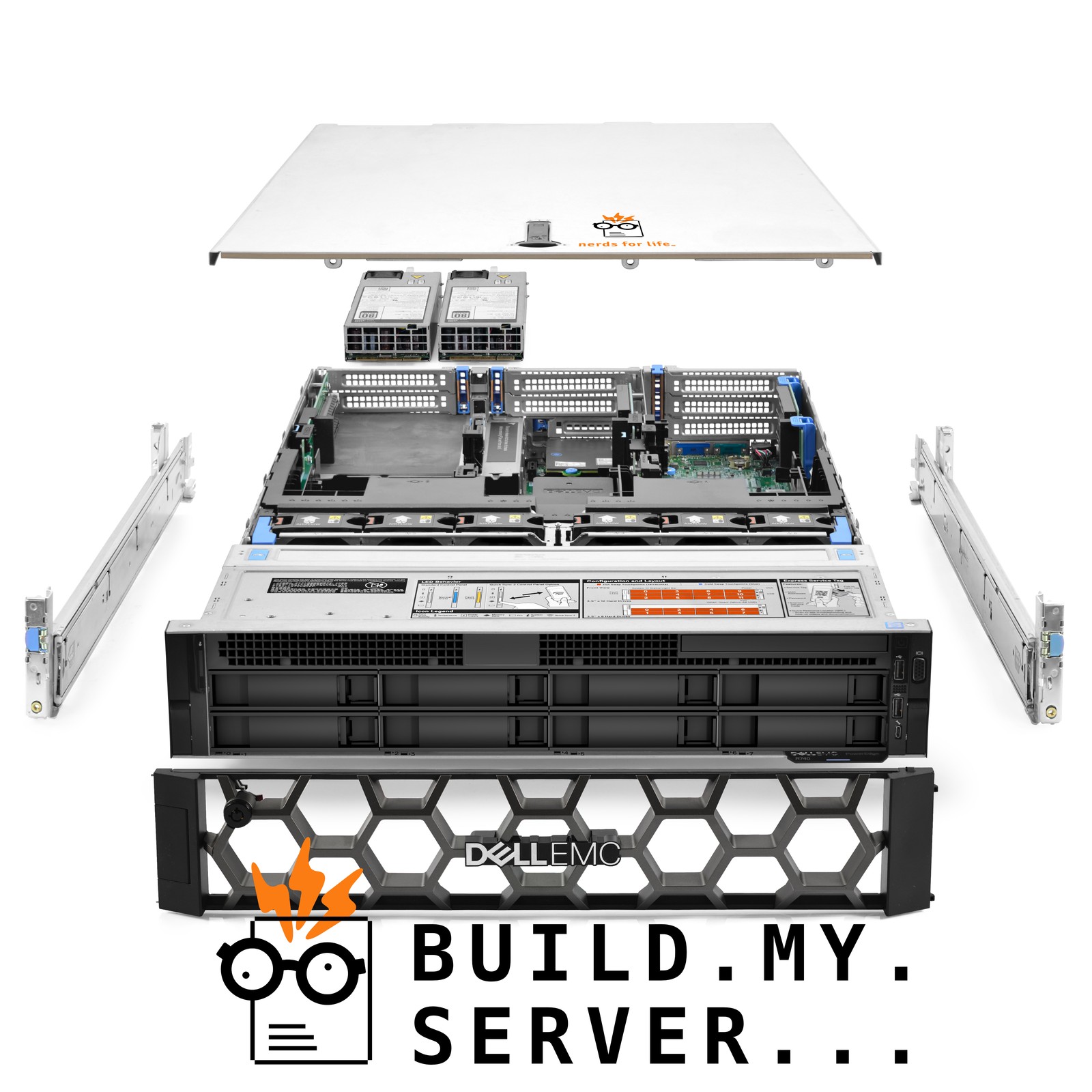 Dell PowerEdge R740 8B LFF Server 2.40Ghz 40-Core 128GB RAM + 8x Caddies + Rails