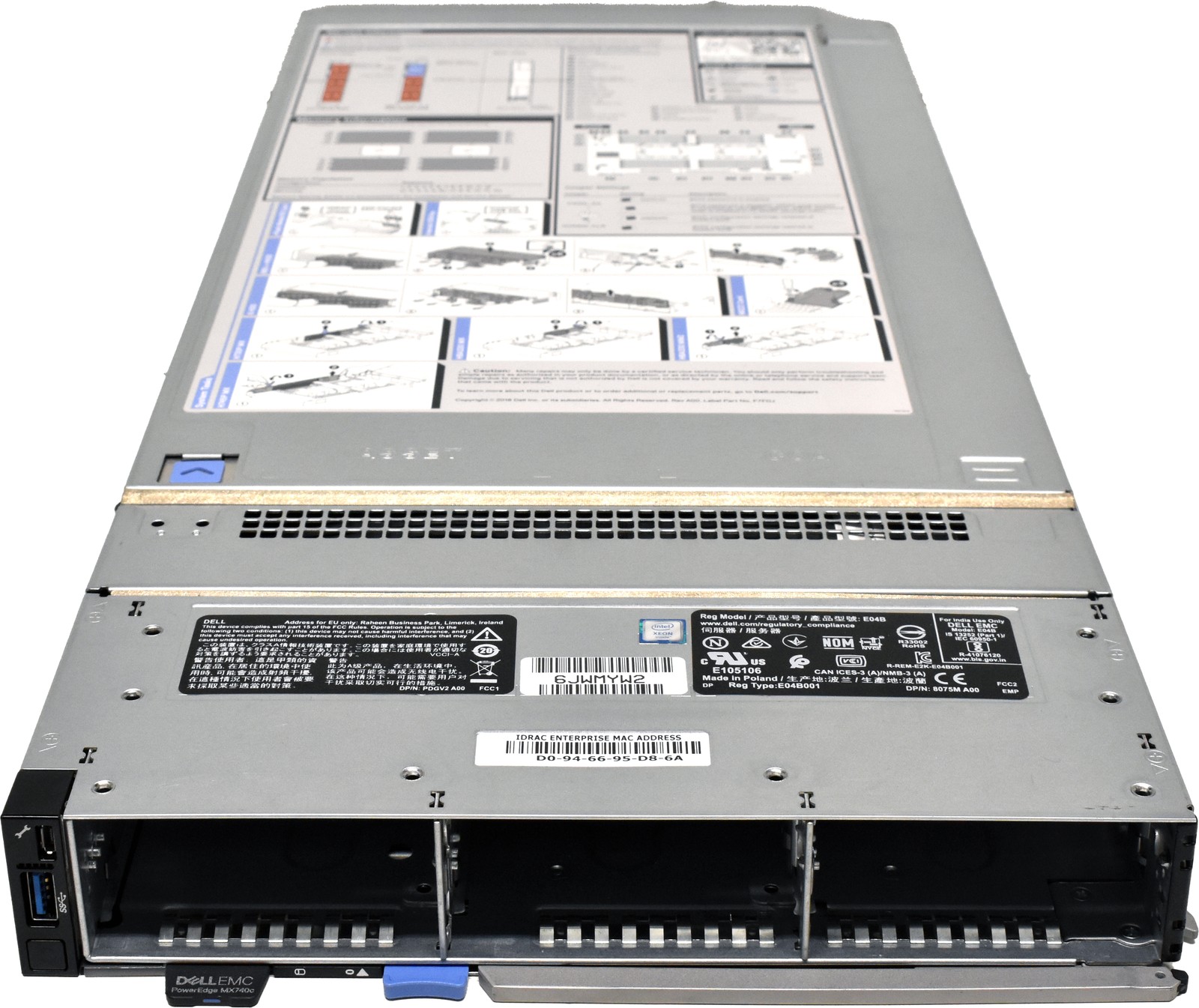 DELL PowerEdge MX740c Blade Server Chassis with Motherboard PERC HBA330 QL41262