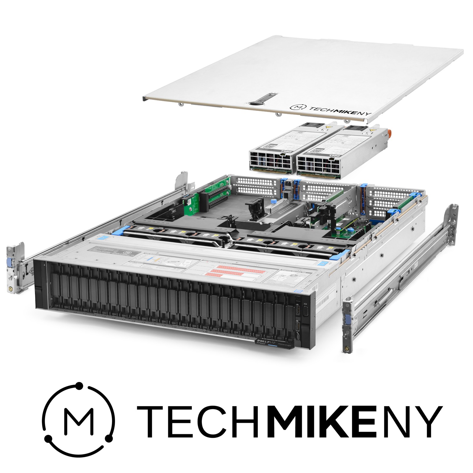 Dell PowerEdge R740xd NVMe Server 24B 2.60Ghz 8-Core 64GB RAM +24x Caddies Rails