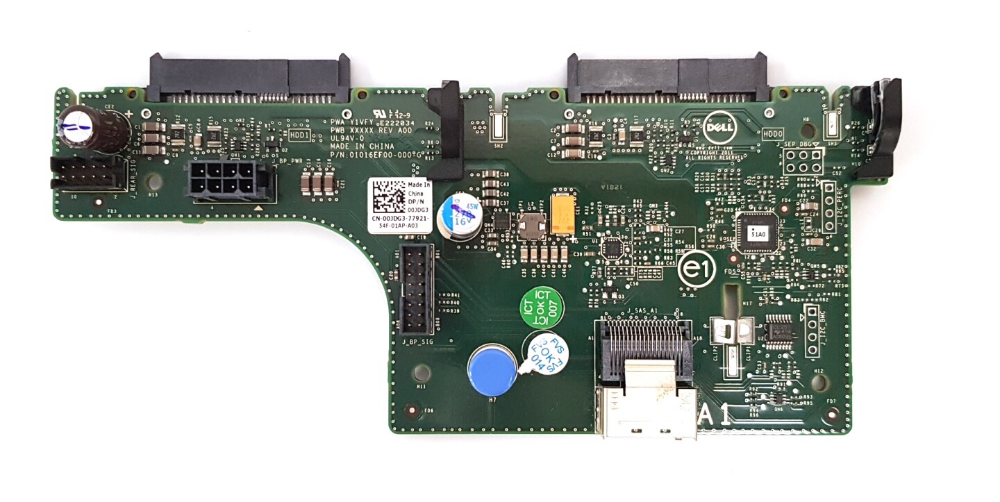 Dell Poweredge R720XD 2.5″ Rear Flex Bay 2 Drive  Backplane Controller 0JDG3 New