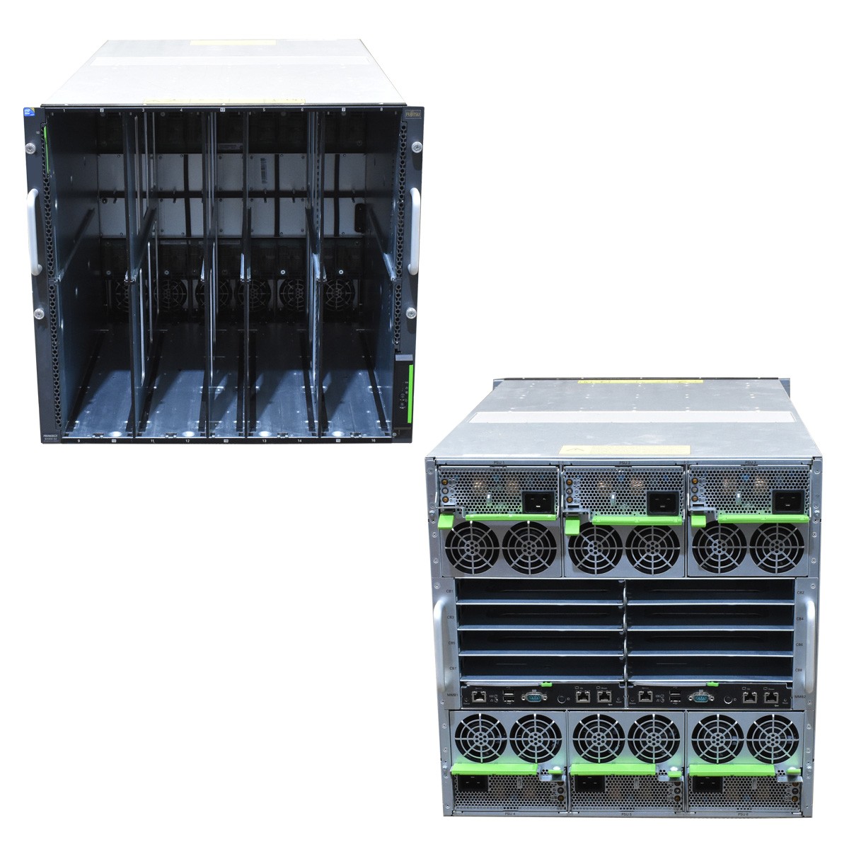 Fujitsu Bladecenter Primergy BX900 S2 2x Mgmt Blade S1 A3AC40096530 6x PSU