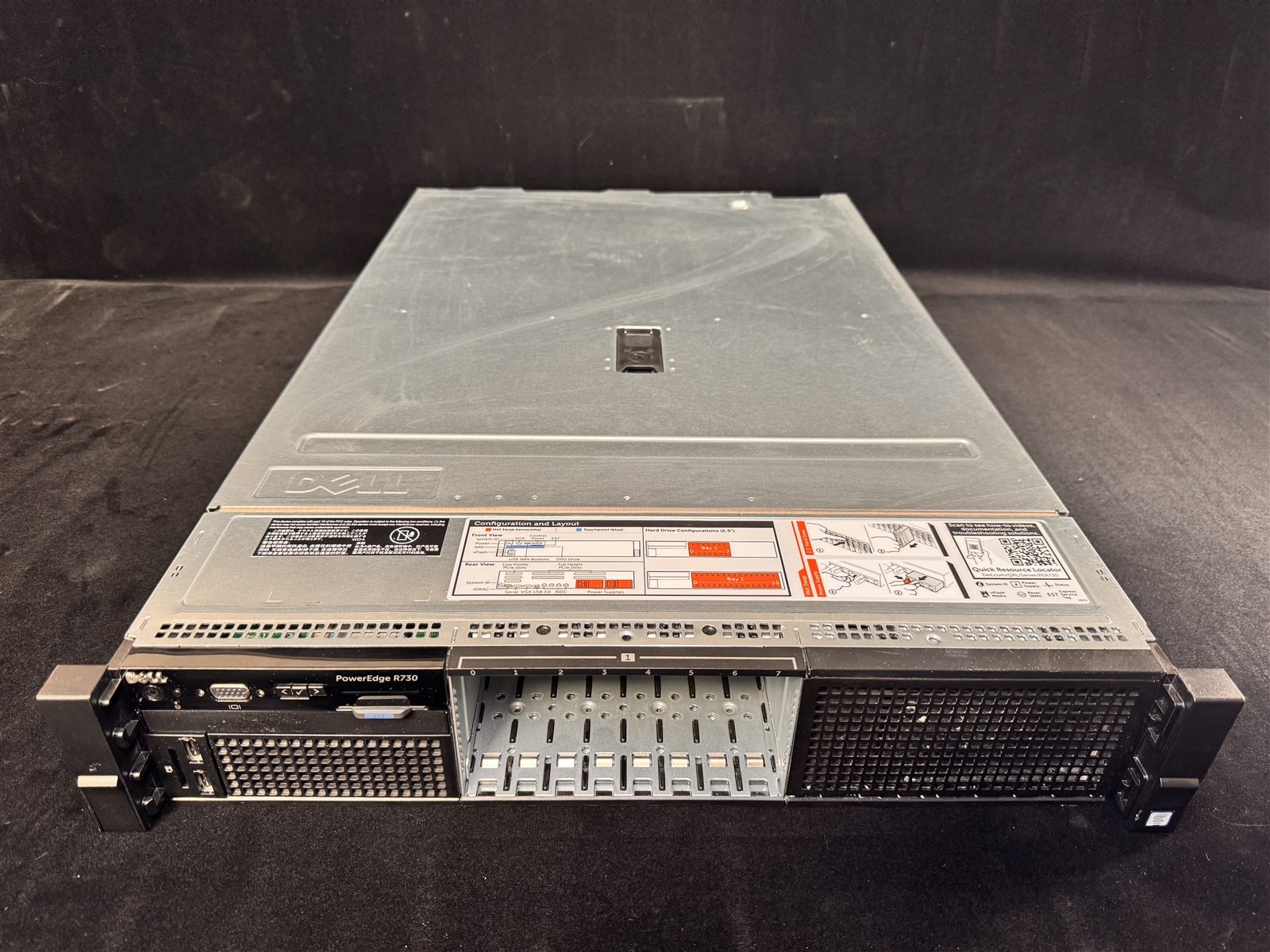 Dell PowerEdge R730 8SFF Barebone Server H730 4x1GbE iDRAC8 8x Trays 2x Heatsink