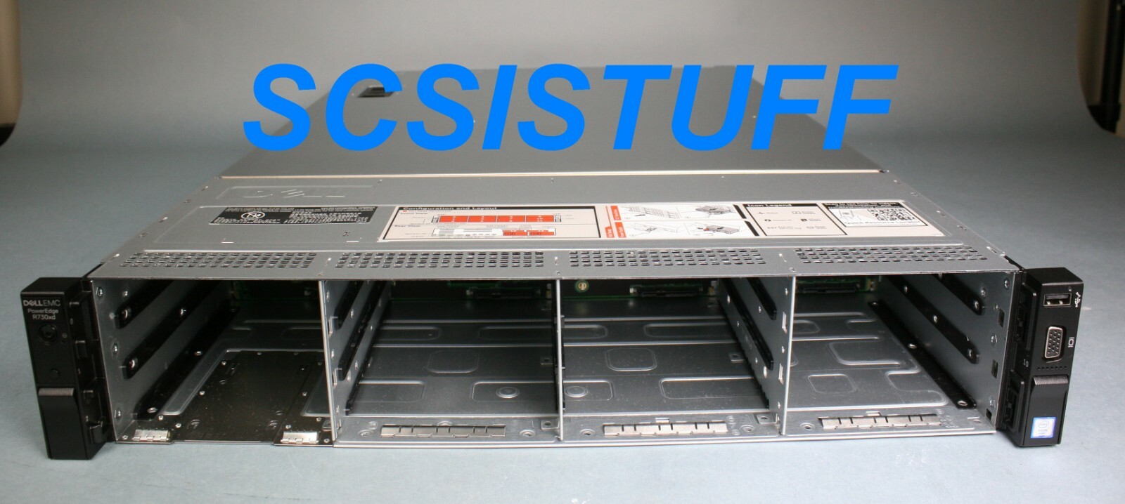 New Dell PowerEdge R730xd LFF chassis 3.5″ x12 backplane and rear 2x 2.5″ BP kit