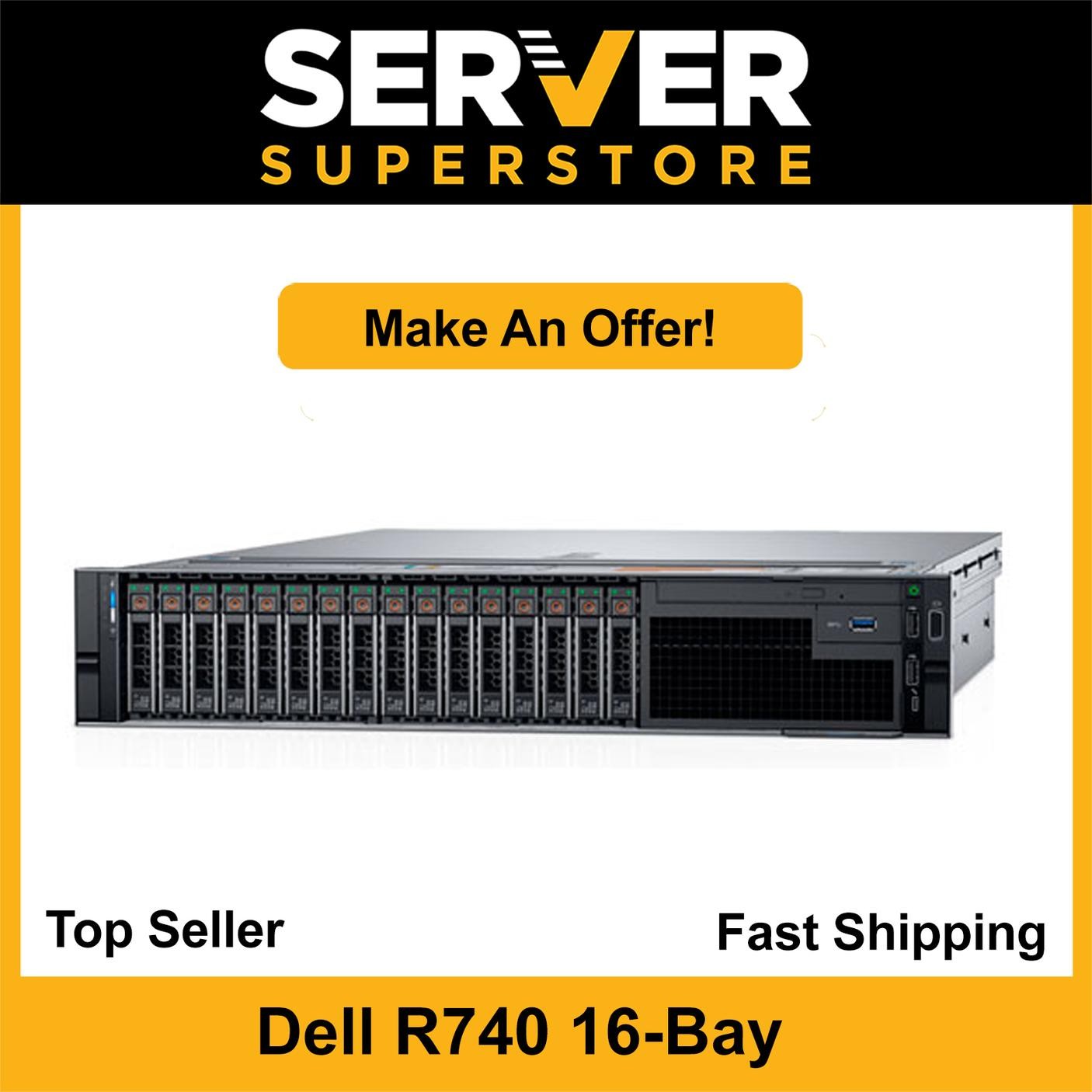 Dell PowerEdge R740 Server 2x Gold 5118 = 24 Cores 32GB RAM H730P 16x 1.92TB SSD